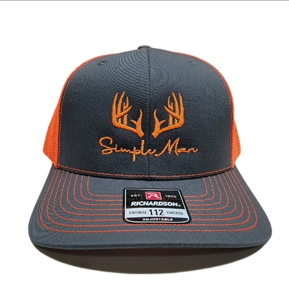 Simple Man Buck Antler Hunter Adjustable Snapback Curved Bill Mesh Hat Cap Richa
